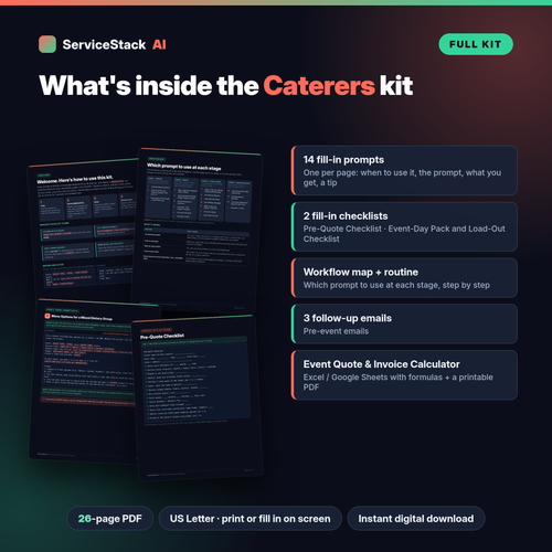 ServiceStack AI for Caterers: The Inquiry-to-Invoice Kit