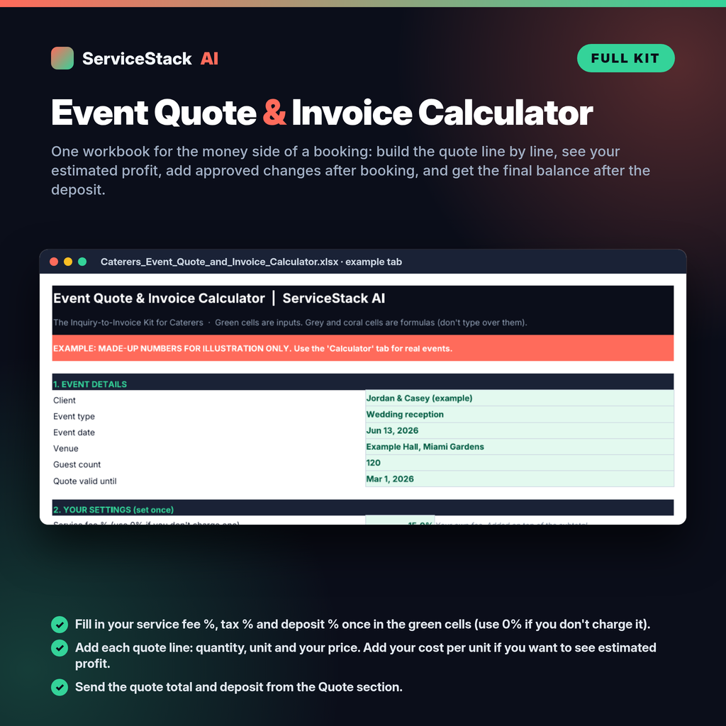 ServiceStack AI for Caterers: The Inquiry-to-Invoice Kit