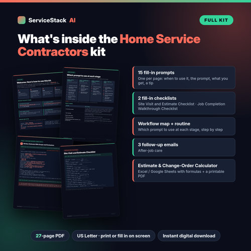 ServiceStack AI for Home Service Contractors: The Lead-to-Review Kit